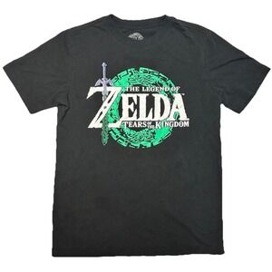 Zelda Tears of the Kingdom T Shirt Youth XL Nintendo Graphic Black Tee
